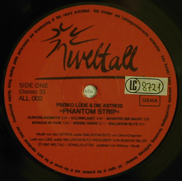 Lüde Und Die Astros : Phantom Strip (LP, Album)