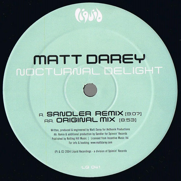 Matt Darey : Nocturnal Delight (12")