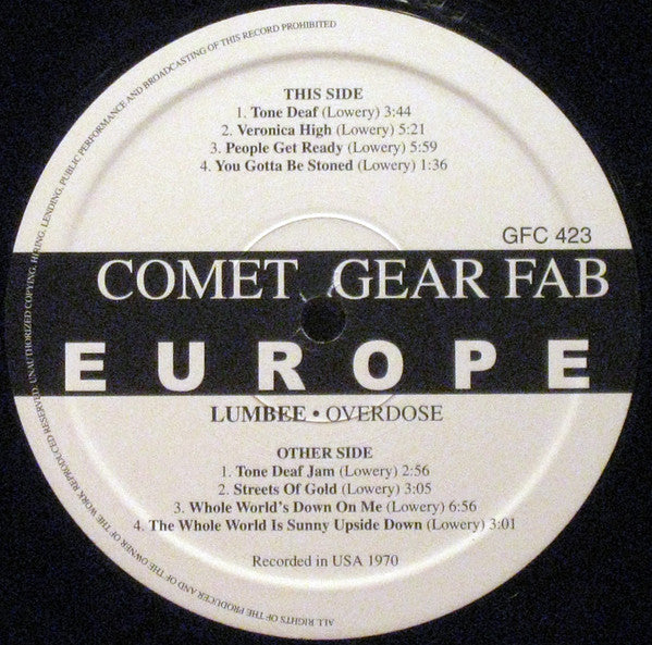 Lumbee : Overdose (LP, Album, RE)