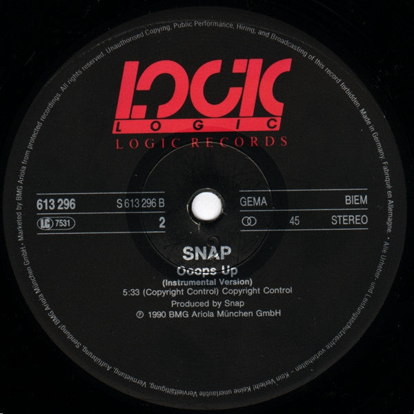 Snap! : Ooops Up (12", Maxi)