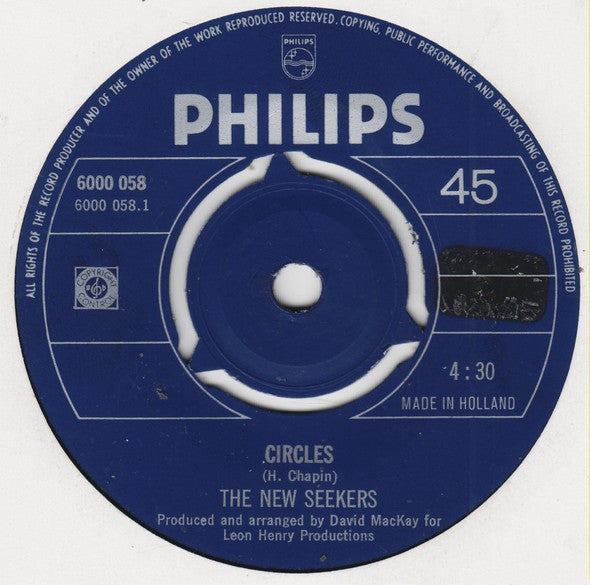 The New Seekers : Circles (7", Pus)