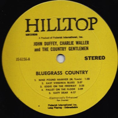 John Duffey, Charlie Waller And The Country Gentlemen : Bluegrass Country (LP, RE)