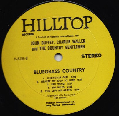 John Duffey, Charlie Waller And The Country Gentlemen : Bluegrass Country (LP, RE)