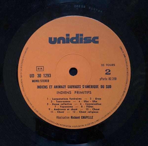 Various : Indiens Et Animaux Sauvages D'Amérique Du Sud (LP, Album)