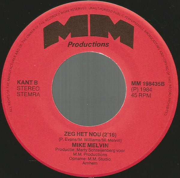 Mike Melvin : Zo'n Leuke Meid Als Jij (7", Single)