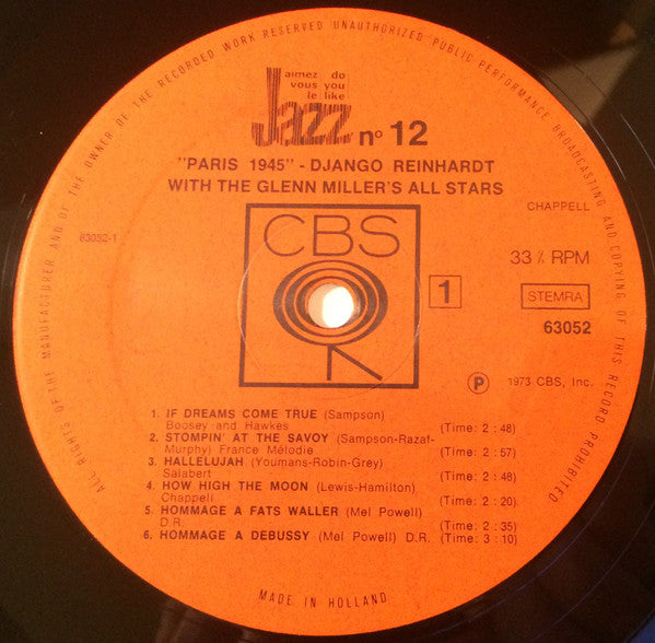 Django Reinhardt With The Glenn Miller's All Stars, The Ray McKinley Trio - Mel Powell : Paris 1945 (LP, Album)