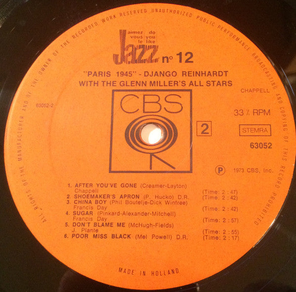 Django Reinhardt With The Glenn Miller's All Stars, The Ray McKinley Trio - Mel Powell : Paris 1945 (LP, Album)