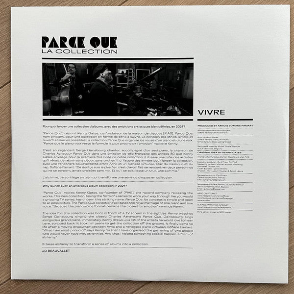 Arno (2) & Sofiane Pamart : Vivre (LP, Album, Ltd, Yel)