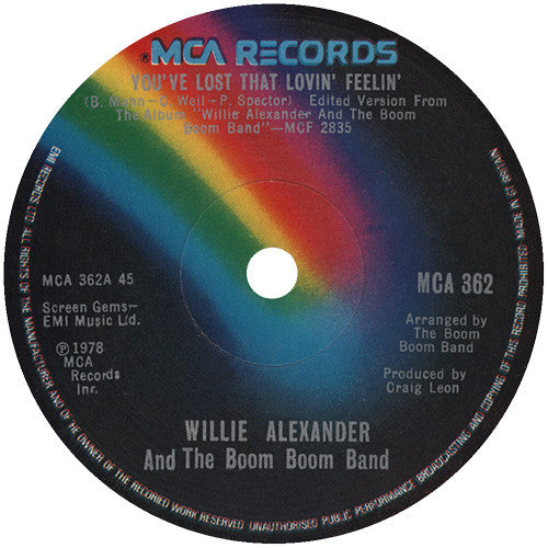 Willie Alexander & The Boom Boom Band : You've Lost That Lovin' Feelin' (7", Single, Cle)