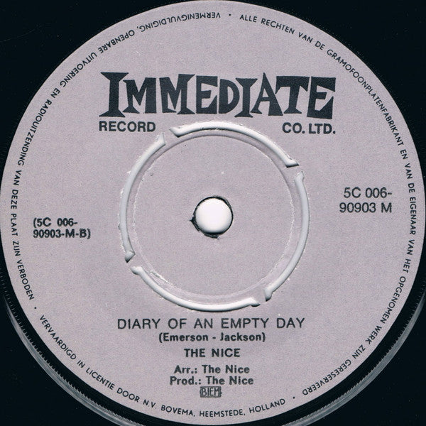 The Nice : Hang On To A Dream / Diary Of An Empty Day (7", Single)