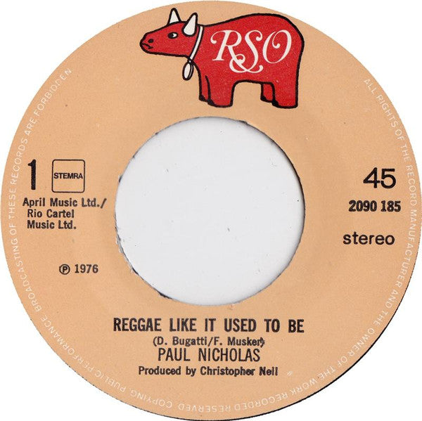 Paul Nicholas : Reggae Like It Used To Be (7", Single)