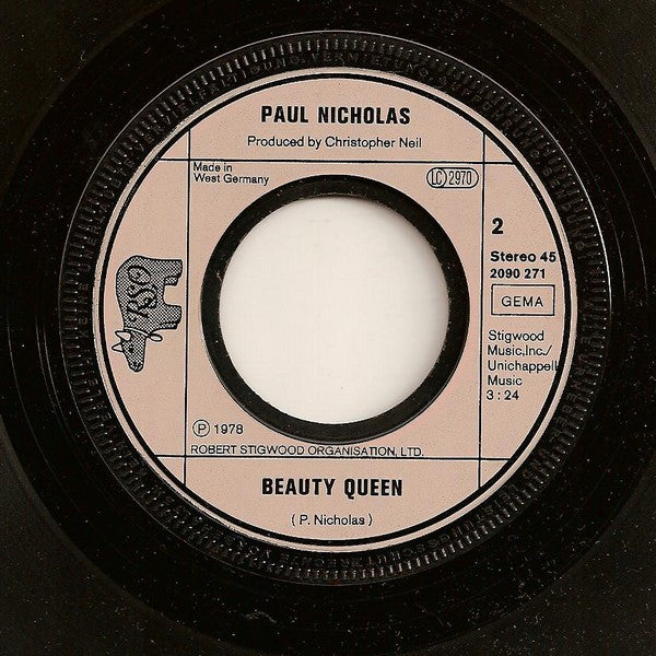 Paul Nicholas : On The Strip (7", Single)