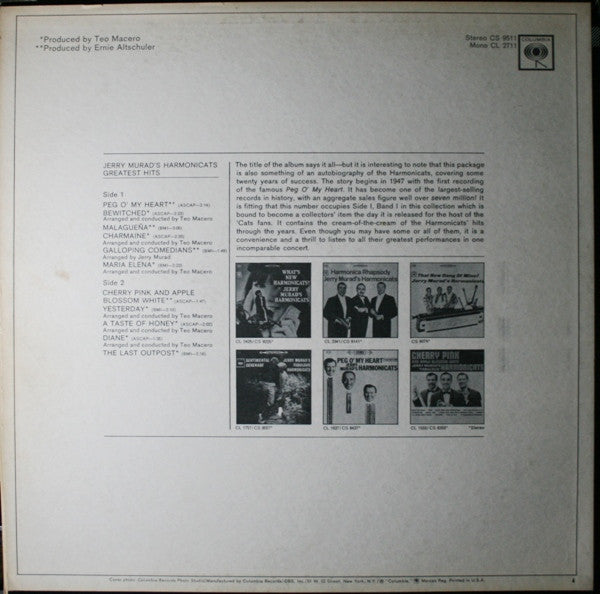 Jerry Murad's Harmonicats : Jerry Murad's Harmonicats' Greatest Hits (LP, Comp, Pit)