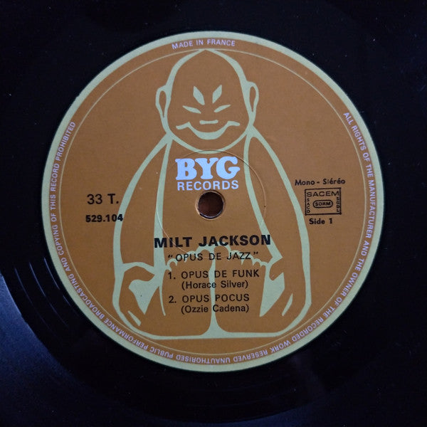 Milt Jackson : Opus De Jazz (LP, Album, Mono, RE)