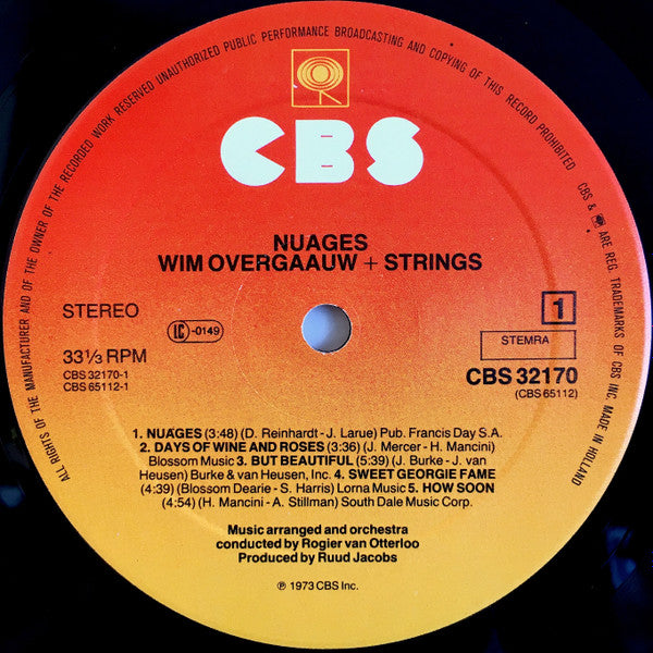 Wim Overgaauw, Rogier Van Otterloo : Nuages (LP, Album, RE)