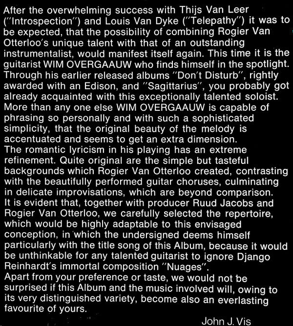 Wim Overgaauw, Rogier Van Otterloo : Nuages (LP, Album, RE)