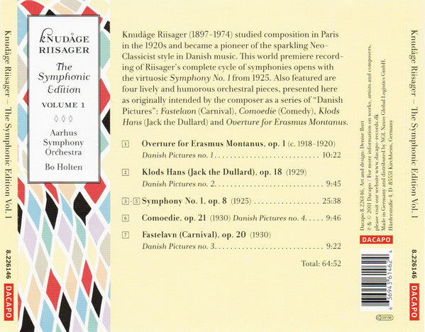 Knudåge Riisager / Aarhus Symfoniorkester, Bo Holten : The Symphonic Edition Volume 1 (CD, Album)