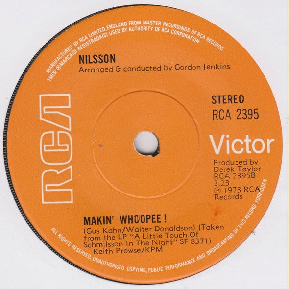 Harry Nilsson : As Time Goes By (7", Single, Sol)