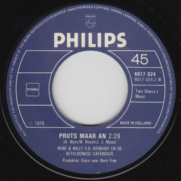 René & Willy v.d. Kerkhof en de Oeteldonkse Caféboaze : Da Hedde Of Da Kredde (7", Single)