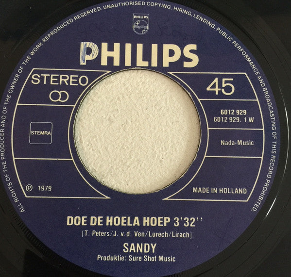 Sandy (8) : Doe De Hoela Hoep (7", Single)