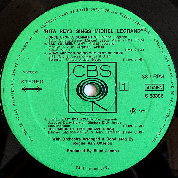 Rita Reys : Rita Reys Sings Michel Legrand (LP, RP)