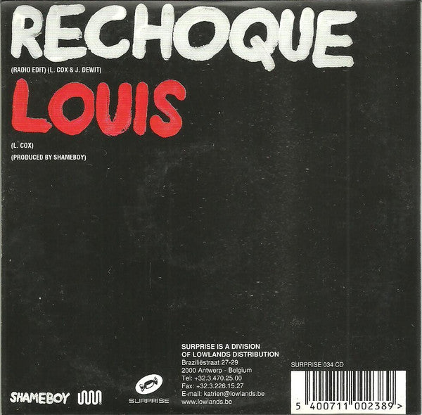 Shameboy : Rechoque (CD, Single)