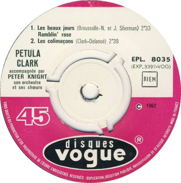 Petula Clark : Les Beaux Jours (7", EP)