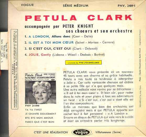 Petula Clark : A London (Allons Donc) (7", EP)