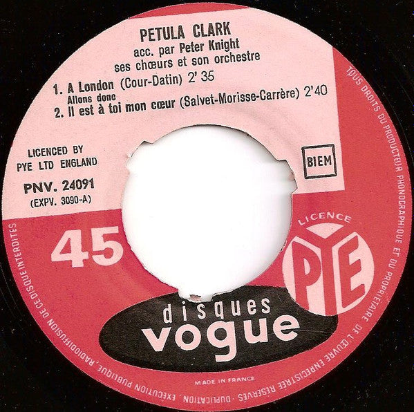 Petula Clark : A London (Allons Donc) (7", EP)