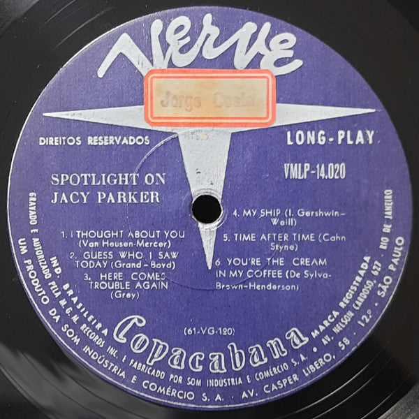 Jacy Parker : Spotlight On Jacy Parker (LP, Album, Mono)