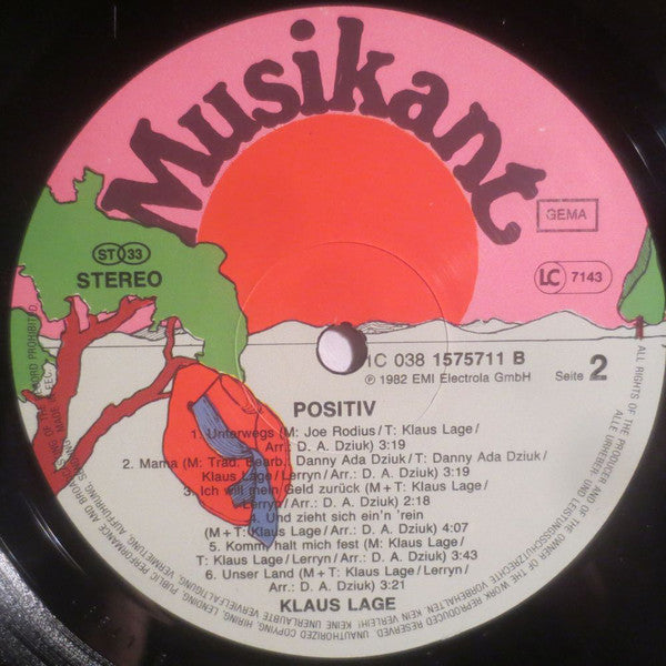 Klaus Lage : Positiv (LP, Album, RE)