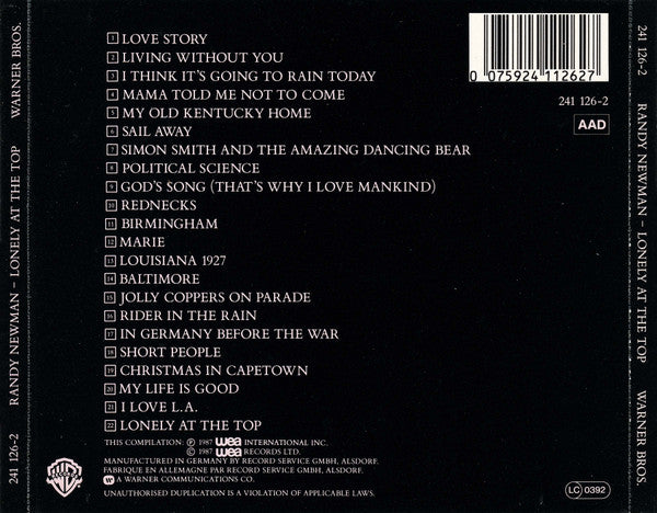 Randy Newman : Lonely At The Top (The Best Of Randy Newman) (CD, Comp, RM)