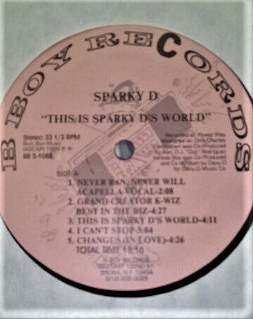 Sparky-D* Featuring Grand Creator K-Wiz : This Is Sparky-D's World (LP, Album)