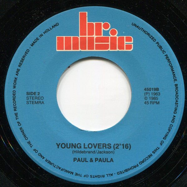 Paul & Paula : Hey Paula / Young Lovers (7", RE)