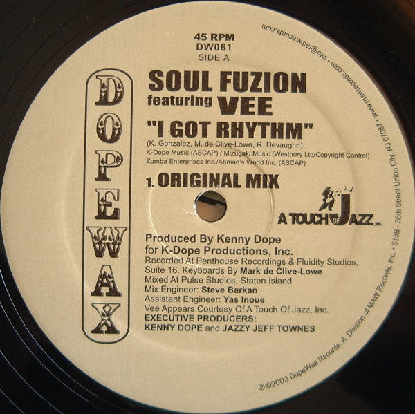 Soul Fuzion Featuring V : I Got Rhythm (12")