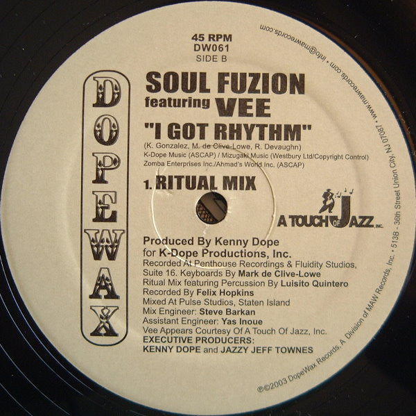 Soul Fuzion Featuring V : I Got Rhythm (12")