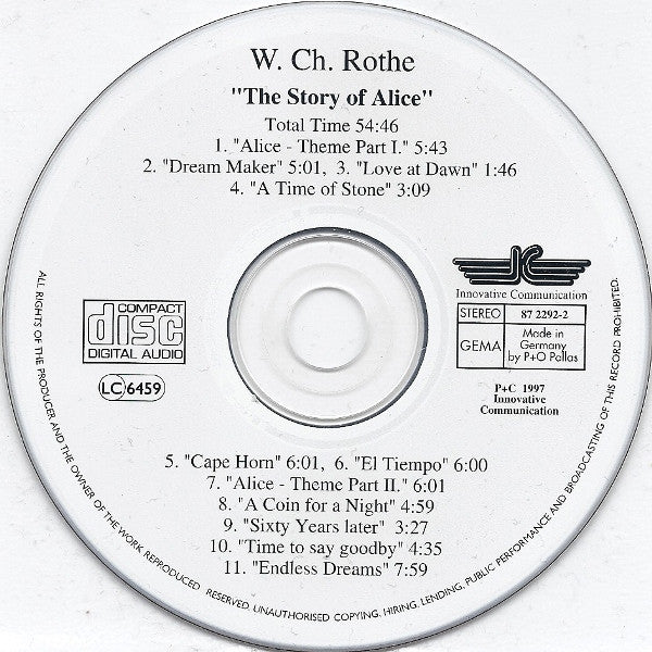 Walter Christian Rothe : The Story Of Alice (CD, Album)
