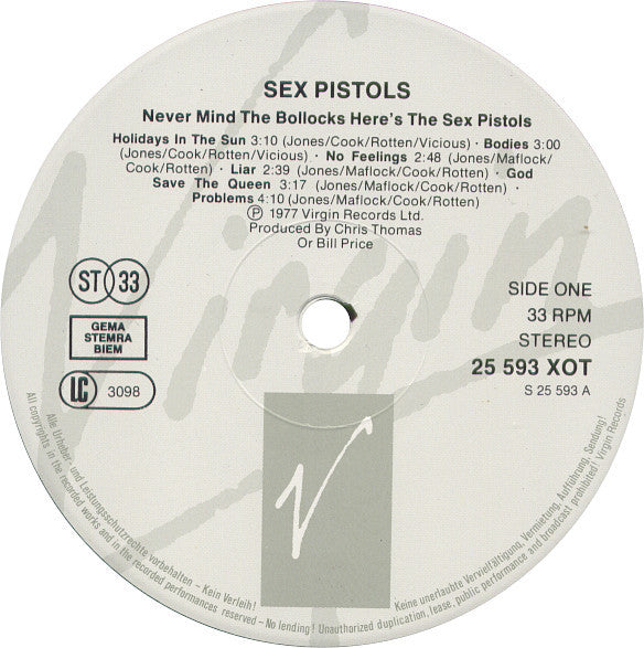 Sex Pistols : Never Mind The Bollocks Here's The Sex Pistols (LP, Album, RE)
