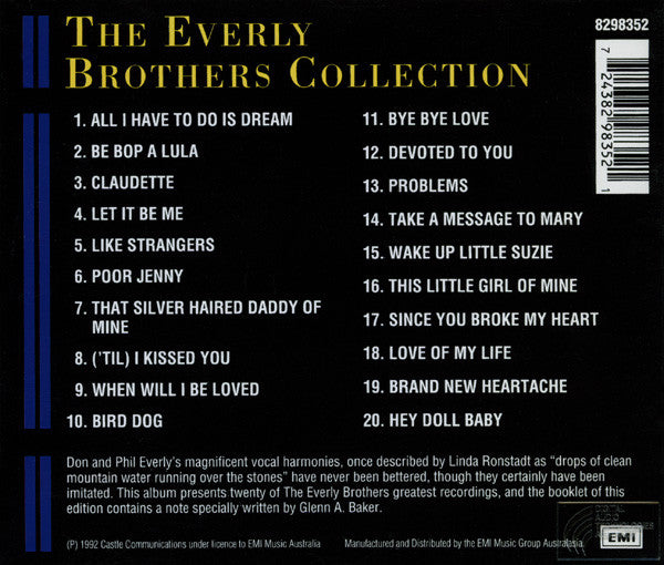 Everly Brothers : The Everly Brothers Collection (Cadence Classics 20 Greatest Hits) (CD, Album, Comp)