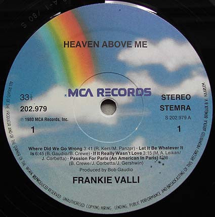 Frankie Valli : Heaven Above Me (LP, Album)