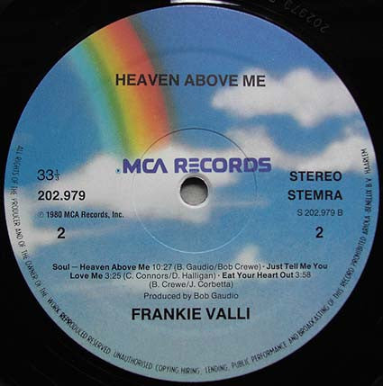 Frankie Valli : Heaven Above Me (LP, Album)