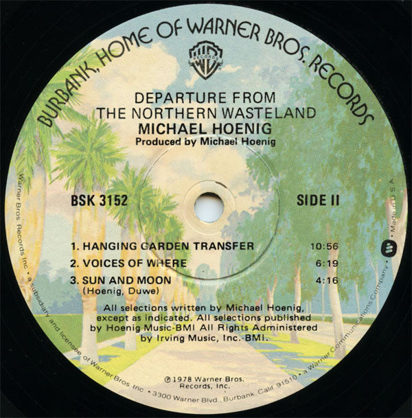 Michael Hoenig : Departure From The Northern Wasteland (LP, Album, Win)