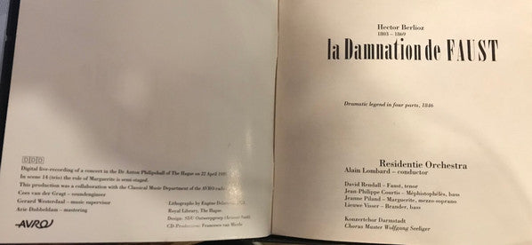 Hector Berlioz, Residentie Orkest, Alain Lombard : La Damnation De Faust (2xCD, Album)