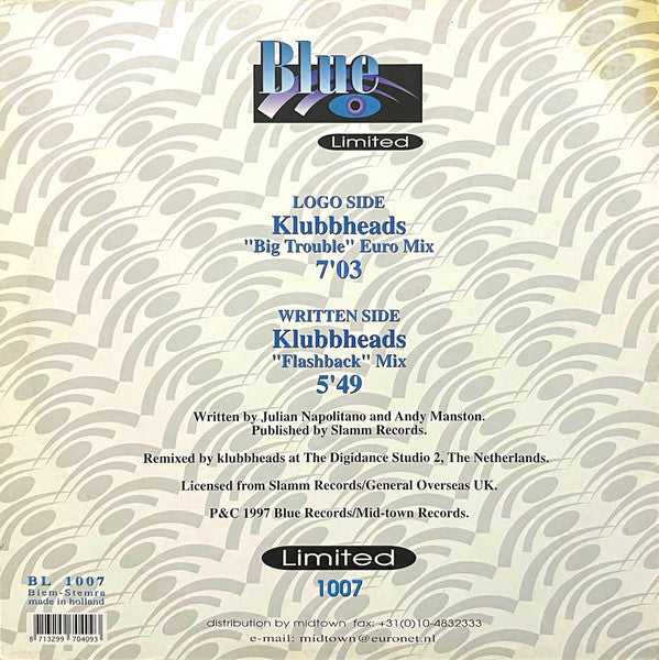 Mankey : Double Trouble (Klubbheads Remixes) (10", Blu)