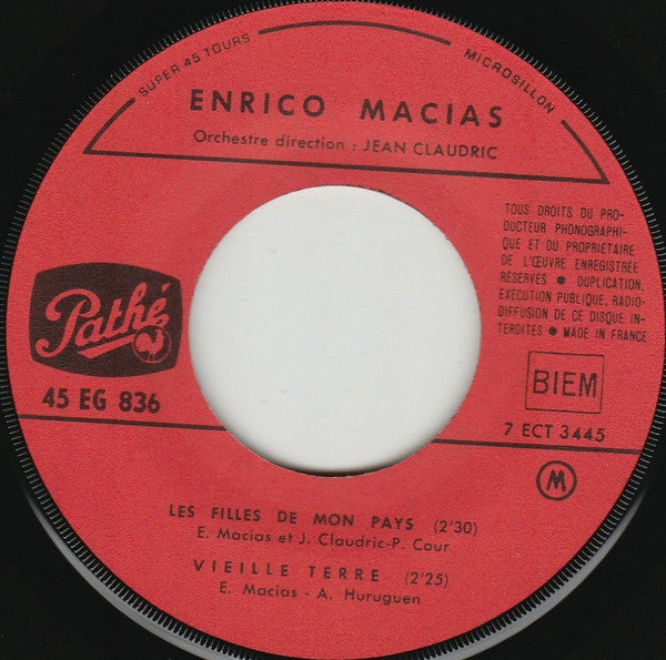 Enrico Macias : Notre Place Au Soleil (7", EP)