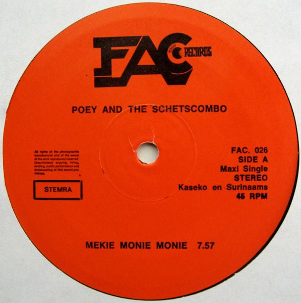 Poey And The Schetscombo : Mekie, Monie, Monie (12", Maxi)