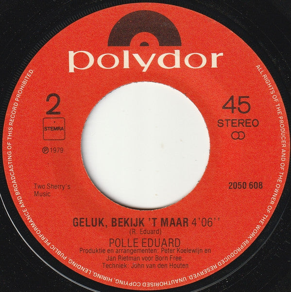 Polle Eduard : De Vogel Is Gevlogen (7", Single)