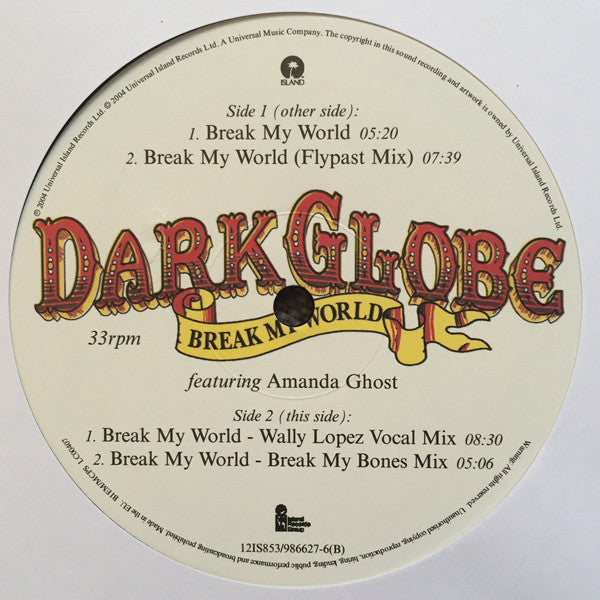 Dark Globe Featuring Amanda Ghost : Break My World (12")