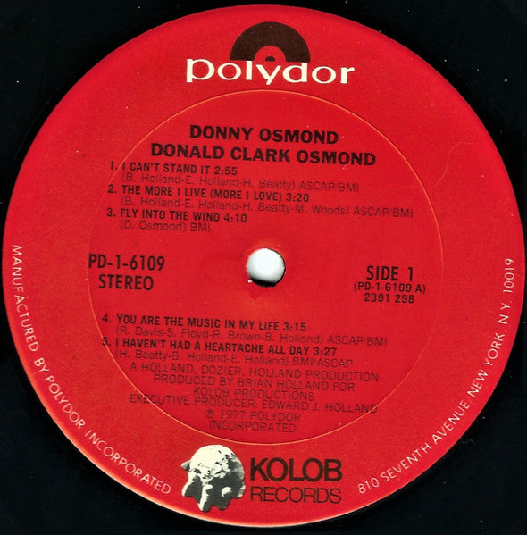 Donny Osmond : Donald Clark Osmond (LP, Album, Emb)