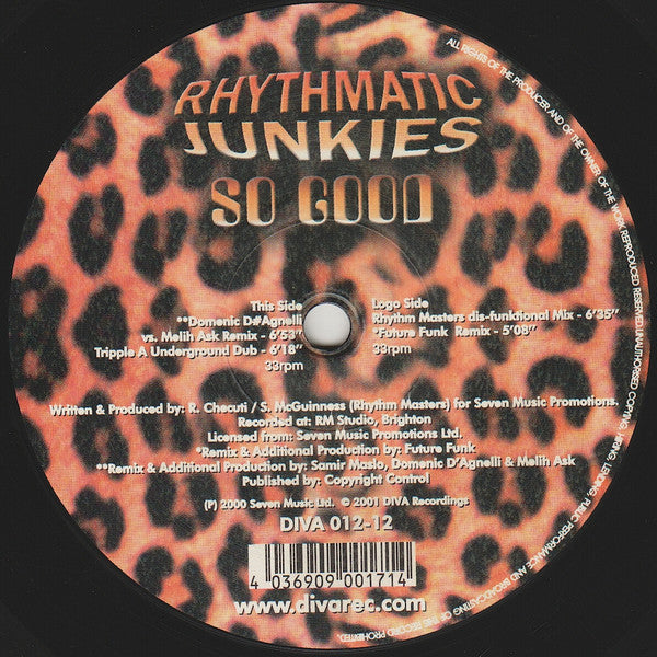 Rhythmatic Junkies : So Good (12")